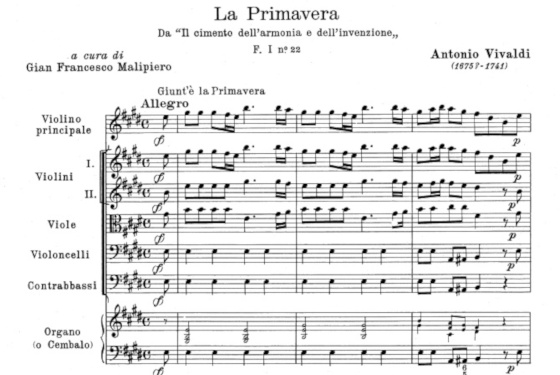 ноты «Весны» Антонио Вивальди
