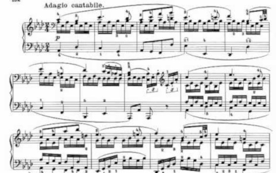 ноты «Патетической сонаты» Бетховена