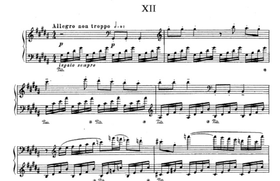 ноты Прелюдии Шопена op 34 №12