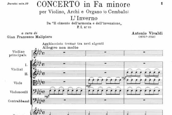 ноты «Зимы» Антонио Вивальди