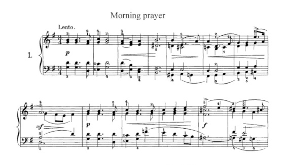 ноты пьесы «Утренняя молитва»