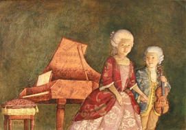 Моцарт с сестрой