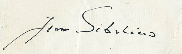 подпись Сибелиуса