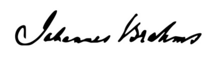 подпись Иоганнеса Брамса