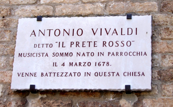 Мемориальная доска о дне рождении Антонио Вивальди