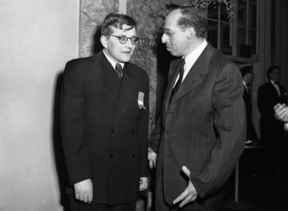 Дмитрий Шостакович и Аарон Копленд в США