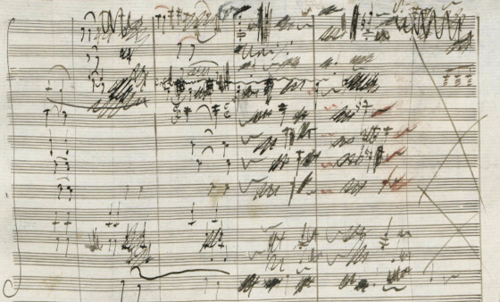 рукопись Симфонии №5 Бетховена