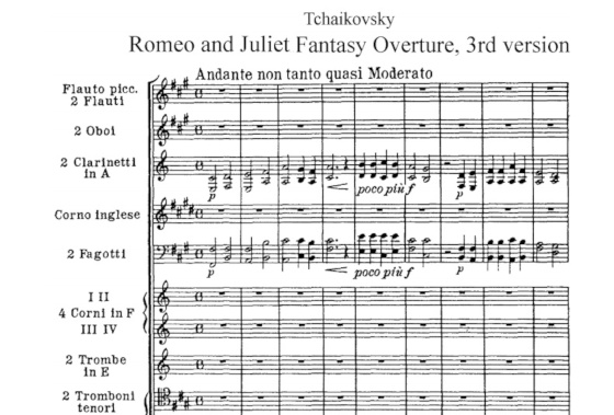 ноты «Ромео и Джульетты» Чайковского