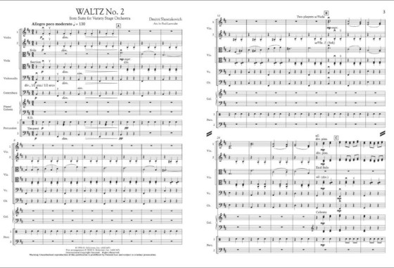 ноты «Вальса №2» Шостаковича